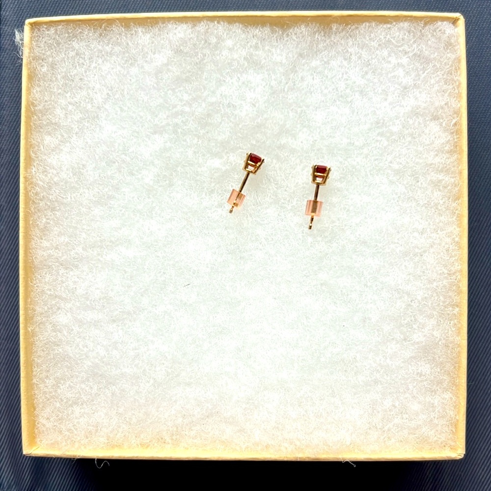 Garnet Stud Earrings - Picture 3 of 4